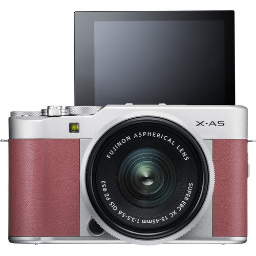 FUJIFILM X-A5 Mirrorless Camera with 15-45mm and 50-230mm Lens Kit (Pink)