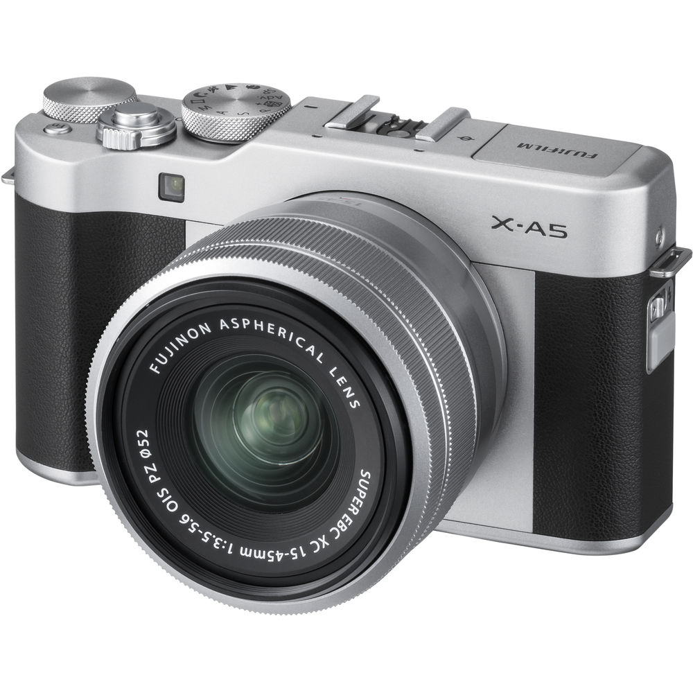 FUJIFILM X-A5 Mirrorless Camera with 15-45mm Lens (Silver)