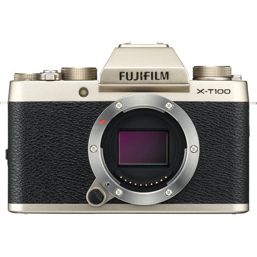 FUJIFILM X-T100 Mirrorless Digital Camera (Body Only) (Champagne Gold)