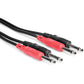 Hosa Technology Two 1/4" Phone Male to Two 1/4" Phone Male Unbalanced Cable (Molded Plugs) - 6.6'