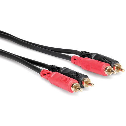 Hosa Technology 2 RCA Male to 2 RCA Male Dual Cable (Gold Contacts) - 6.5'