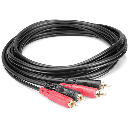 Hosa Technology 2 RCA Male to 2 RCA Male Dual Cable (Gold Contacts) - 6.5'