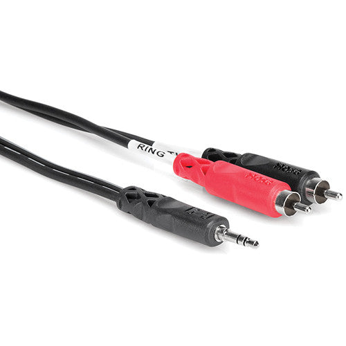 Hosa Technology CMR-206 Stereo Mini Male to 2 RCA Male Y-Cable (6')