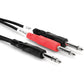Hosa Technology Stereo 1/4" Male to 2 Mono 1/4" Male Insert Y-Cable - 3.3'