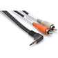 Hosa Technology CMR-206R Stereo Mini (3.5mm) Angled Male to 2 RCA Male Y-Cable - 6'