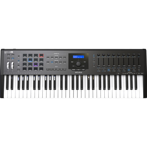 Arturia Keylab 61 MKII 61-Key MIDI Keyboard Controller with Multi Presets and Customizable Controls for Musicians, Music Producers and DJs (Black)