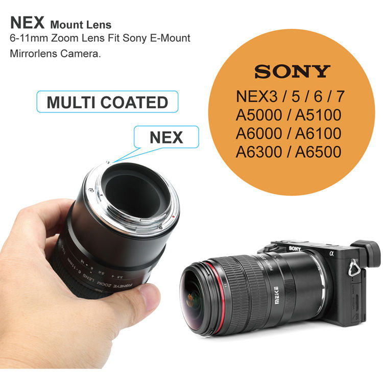 Meike 6-11mm for Canon f/3.5 Wide Angle Fish Eye Manual Focus Lens for EF Mount DSLR