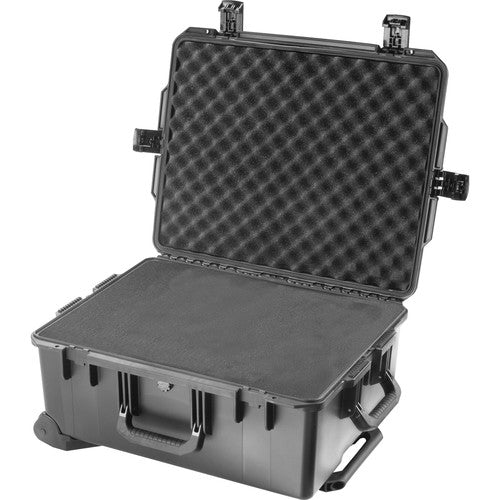Pelican iM2720 Storm Trak Case Watertight Airtight Unbreakable Hard Casing with Wheels, Telescoping Handle Locks with Automatic Vortex Valve (with Foam) (Black)