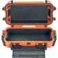 Pelican R20 Personal Utility Ruck Case Watertight Dustproof Hard Casing with Dual-Pivot Latch, Multiple External Attachment Points and Built- in Purge Valve IP68 Rating for Smartphones and Small Accessories (Black, Orange)