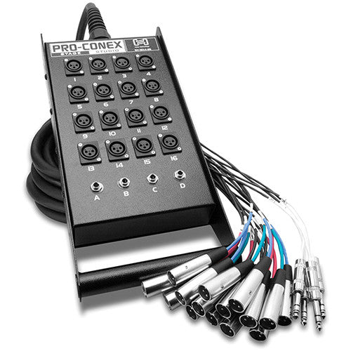 Hosa Technology SH16X425 SH Series Stage Box Snake with 16 3-Pin XLR Send and 4 TRS Return Channels- 25.0' (7.6 m)