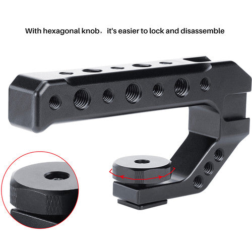 UURig by Ulanzi R005 Universal Hand Grip Camera Handle with Cold Shoe Mount 1/4 & 3/8 Holes