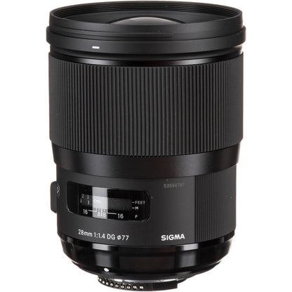 [CLEARANCE] Sigma 28mm f/1.4 Weather-Sealed, Protective Front Coating DG HSM Art Lens for Nikon F