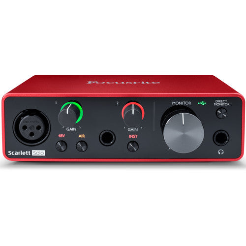 Focusrite Scarlett Solo 2x2 USB Audio Interface (3rd Generation) For Singer Songwriters & Guitarist