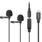 Boya BY-M2D Dual Lavalier Microphone for Apple iPhone 11 Pro Max XS Max XR 8 7 Plus iPad 6 5 Pro Air mini 4 3 2 iPod Touch 3.5mm to Lighting
