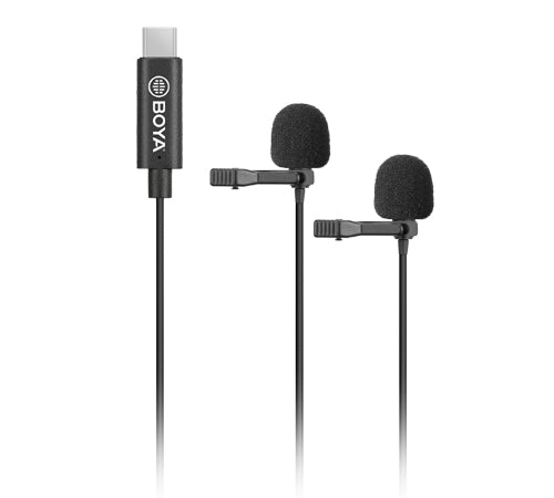 Boya BY-M3D Dual Digital Lavalier Microphone for Type C Android Smartphone Podcast Vlog Interview Audio Video Record Mic Vlogging