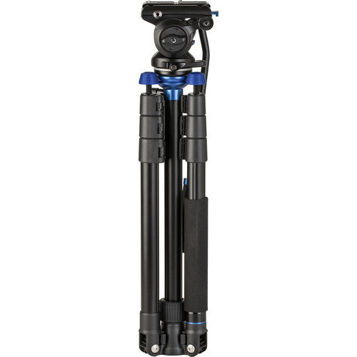 Benro Reverse-Folding Aluminum Travel Tripod with S4 Pro Fluid Video Head for DSLR and Mirrorless Camera A2883FS4Pro