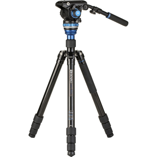 Benro A3883T Reverse-Folding Aluminum Travel Tripod with S6 PRO Fluid Video Head for DSLR, Mirrorless Camera | A3883TS6PRO