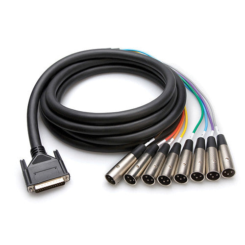 Hosa Technology DTM-805 Male DB-25 to 8x Male 3-Pin XLR Male Snake Cable- Tascam Compatible- 16.4' (5 m)