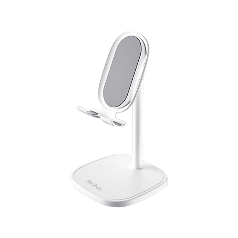 Yoobao B6 Adjustable Desktop Mobile Phone and Tablet Stand Holder with Mirror Black or White Color Variation