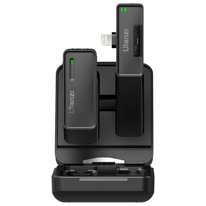 [CLEARANCE] Ulanzi UW-MIC 2.4GHz Wireless 1000mAh Lavalier Lapel Microphone System with Lightning Connector with Charging Case, LED Indicators, 100m Transmission Distance and  Noise Reduction Function Plug & Play for Mobile Phones and Devices