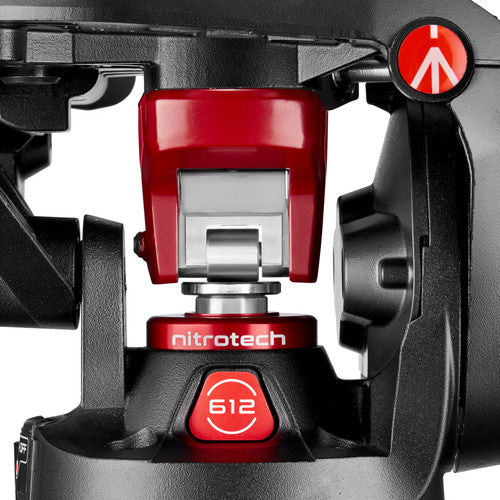 Manfrotto MVHN12AH Nitrotech N12 Fluid Video Head with Continuous CBS for Tripods, Sliders, Jibs, etc.