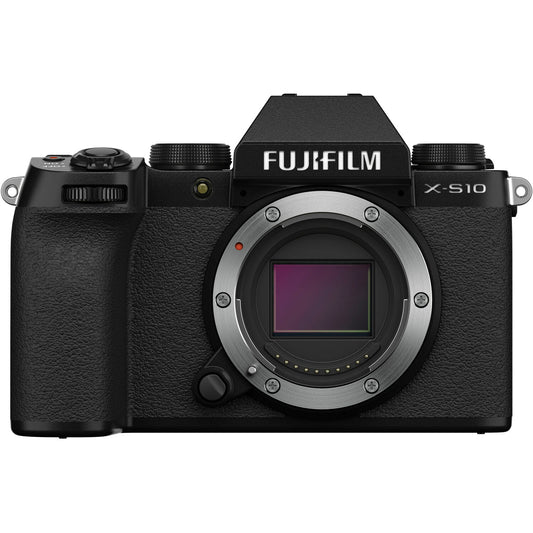 Fujifilm X-S10 Mirrorless Camera with Articulating Touchscreen LCD, Auto and Manual Focus Modes and Bluetooth / Wifi Connectivity Body Only Black