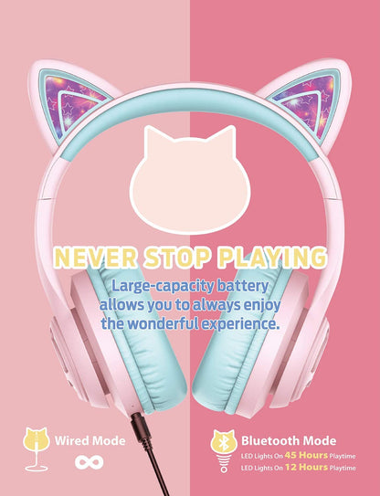 [CLEARANCE] iClever BTH13 Bluetooth 5.0 Headphones with 3 setting Volume Limiter Features and up to 45H Playtime for Kids 3-16yrs old C04-2083N-01