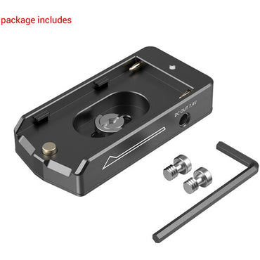 SMALLRIG 3018 NP-F 12V/7.4 Output Port Battery Adapter Lite Plate with LED Low Battery Indicator for Sony DSLR and Mirrorless Cameras