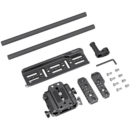 SmallRig Pro Kit with 8-Inch ARRI-Style Dovetail Plate, Top Plate, 15mm Rod Clamp Adapter and 15mm Carbon Fiber Rod Set for Sony FX6 Cinema Camera | Model - 3225