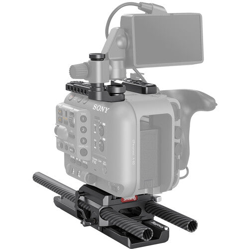 SmallRig Pro Kit with 8-Inch ARRI-Style Dovetail Plate, Top Plate, 15mm Rod Clamp Adapter and 15mm Carbon Fiber Rod Set for Sony FX6 Cinema Camera | Model - 3225