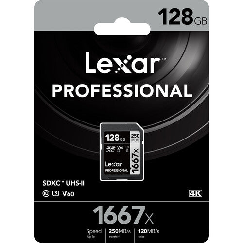 Lexar LSD128CB1667 Professional 1667x UHS-II SDXC 128GB Memory Card