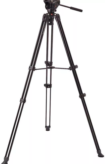 Manfrotto MVK500AM Fluid Drag Video Head Tripod and Carry Bag for Photography, Vlogging