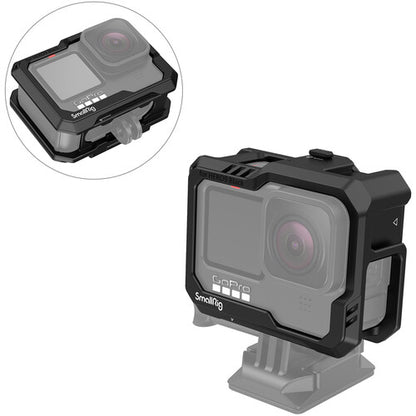 [CLEARANCE] SmallRig Lightweight Camera Cage Kit for GoPro HERO 12 11 10 9 Action Cameras | Black | Model - 3083C