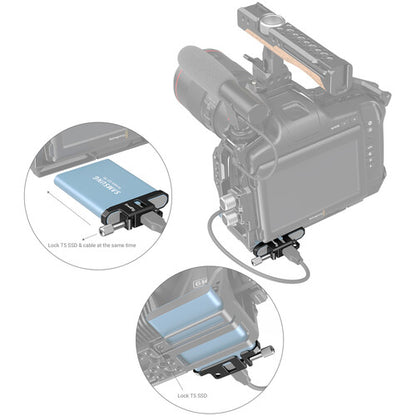 [CLEARANCE] SmallRig Portable Cable Clamp for Samsung T5 SSD compatible to Blackmagic Pocket Cinema Camera 6K Pro | Model - 3300
