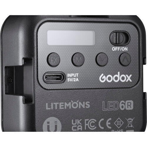 Godox Litemons LED6R Adjustable RGB LED 1800mAh 3200k-6500k Rechargeable Video Light