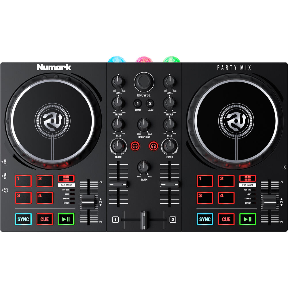 Numark Party Mix II USB DJ Controller with Built-In Light Show Mobile Devices, Laptops