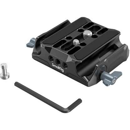 SmallRig Universal Camera Baseplate with 15mm Light Weight Support (LWS) Rod Clamp | Model - 3357