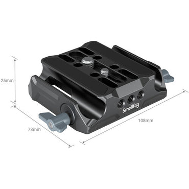 SmallRig Universal Camera Baseplate with 15mm Light Weight Support (LWS) Rod Clamp | Model - 3357