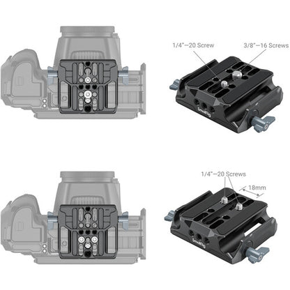 SmallRig Universal Camera Baseplate with 15mm Light Weight Support (LWS) Rod Clamp | Model - 3357