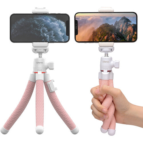 Ulanzi MT-19 Flexible Smartphone Tripod with 360 Degrees Rotating Ball Head for Mobile photography and Vlogging (Gray, Pink, Blue) MT19 MT 19