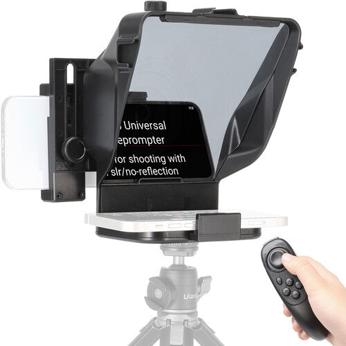 ULANZI PT-16 Multi-Functional Mobile Teleprompter with Cold Shoe Mount and Bluetooth Remote Control Support for Smartphones ideal for Vlogging, Livestream and Interview