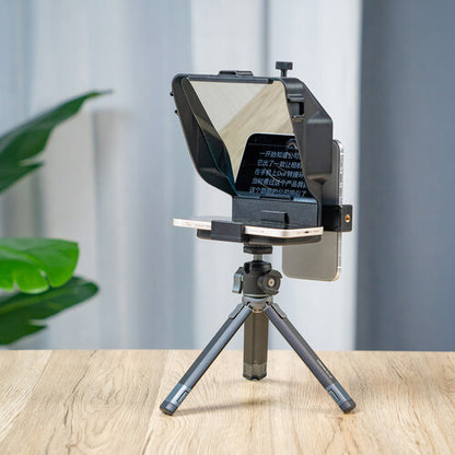 ULANZI PT-16 Multi-Functional Mobile Teleprompter with Cold Shoe Mount and Bluetooth Remote Control Support for Smartphones ideal for Vlogging, Livestream and Interview