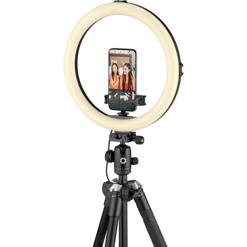 Joby 12" Beamo Ring Light with up to 5600k Color Temperature and 10 Brightness Settings with In-line Remote Control Perfect for Vlogging, Makeup Tutorial, Photo and Video Lighting
