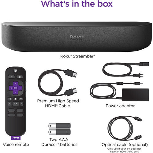 Roku Streambar 9102R | 4K/HD/HDR Streaming Media Player & Premium Audio, All In One, with Roku Voice Remote
