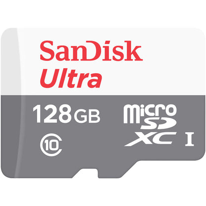 SanDisk Ultra Micro SD Card 128GB UHS-I SDXC Class 10 with 100mb/s Read Speed | Model - SDSQUNR-128G-GN3MN