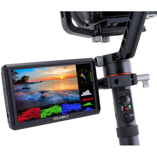 Feelworld FW568 V2 5.5" Lightweight FHD Field Monitor 1920 x 1152 Resolution 4K HDMI In/Out with 400 PPI Density and 160° Viewing Angle Features Ideal for Camera Gimbal and Stabilizer