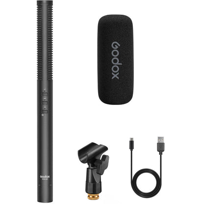 Godox VDS-M3 Supercardioid Condenser Boom Shotgun Microphone with XLR Output, Built-In 220 Hour Rechargeable Battery, Gain Control, HPF and High-Frequency Boost for Videos, Interviews, and On-Field Recordings