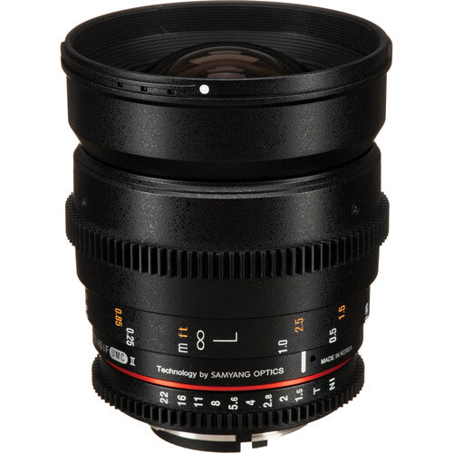 Samyang 24mm T1.5 VDSLR II Wide Angle Manual Focus Cine Lens (EF Mount) for Canon DSLR Camera for Professional Cinema Videography