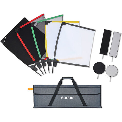 Godox Scrim Flag Kit with 9 Light Blocks Filters Silk Screens and Nets for Studio Photography Lighting (18 x 24") | SF4560