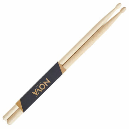 Vic Firth Nova Rock Hickory Wood Drumsticks(Pair) Drum Sticks for Rock Performances with Drums and Percussion (Natural, Black)